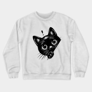 Black Cat Peeking Crewneck Sweatshirt